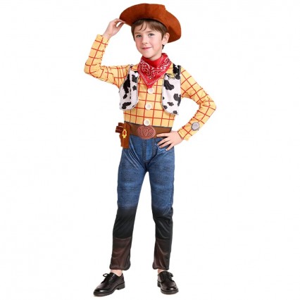 Child Classic Cowboy Toy Sheriff Woody Animated Character Cosplay Costume For Kids Birthday Party Or Halloween Fancy Dress-up Child Classic Cowboy Toy Sheriff Woody Animated Character Cosplay Costume For Kids Birthday Party Or Halloween Fancy Dress-up