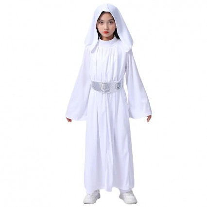 Girl SW Princess Leia Cosplay With Wig Kids Halloween Carnival Party Costumes Girl SW Princess Leia Cosplay With Wig Kids Halloween Carnival Party Costumes