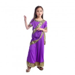 Girls Glamorous National Indian Saree Dress Kids Bollywood Princess Halloween Party Dress-up Dance Costume  Girls Glamorous National Indian Saree Dress Kids Bollywood Princess Halloween Party Dress-up Dance Costume