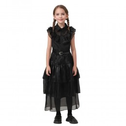 Girls Gothic Wednesday Addams Black Raven Dance Halloween Costume Dress  Girls Gothic Wednesday Addams Black Raven Dance Halloween Costume Dress