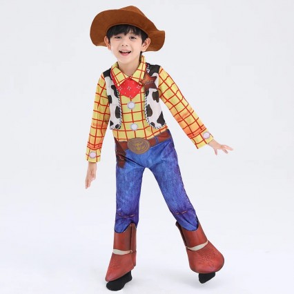 Kids TS Cowboy Woody Cosplay Jumpsuit Halloween Party Costumes Age 3-10Y Kids TS Cowboy Woody Cosplay Jumpsuit Halloween Party Costumes Age 3-10Y