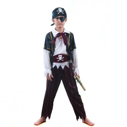 Ready Goods Boys 3-12Y Buccaneer Pirate Outfit Kids Halloween Carnival Theme Party Costumes Ready Goods Boys 3-12Y Buccaneer Pirate Outfit Kids Halloween Carnival Theme Party Costumes
