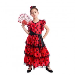 Ready Goods Spanish Senorita Girls Traditional Flamenco Dancer Dresses For Kids Fancy-dress Dance Costume  Ready Goods Spanish Senorita Girls Traditional Flamenco Dancer Dresses For Kids Fancy-dress Dance Costume