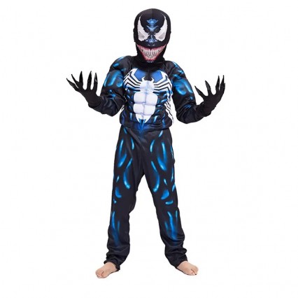 Boy Superhero Venom Symbiote Spiderman Cosplay Muscle Jumpsuit Kids Halloween Carnival Party Costumes Boy Superhero Venom Symbiote Spiderman Cosplay Muscle Jumpsuit Kids Halloween Carnival Party Costumes