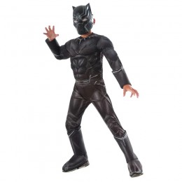 Ready Goods Boy Civil War Superhero Black Panther Cosplay Muscle Jumpsuit Kids Halloween Carnival Party Costumes  Ready Goods Boy Civil War Superhero Black Panther Cosplay Muscle Jumpsuit Kids Halloween Carnival Party Costumes