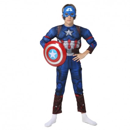 Ready Goods Boys Superhero Classic CA Cosplay Muscle Jumpsuit Dress-up Outfit For Kids Halloween Carnival Party Costumes Ready Goods Boys Superhero Classic CA Cosplay Muscle Jumpsuit Dress-up Outfit For Kids Halloween Carnival Party Costumes