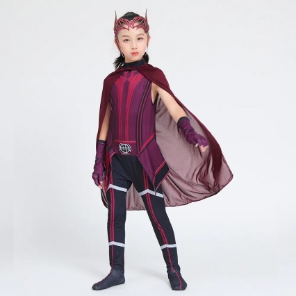 Ready Goods Girl Superhero Scarlet Witch Cosplay Jumpsuit For Kids Halloween Carnival Party Costumes Suits Ready Goods Girl Superhero Scarlet Witch Cosplay Jumpsuit For Kids Halloween Carnival Party Costumes Suits