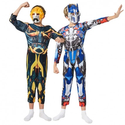 Ready Stock Transformers Convert Optimus Prime Bee Cosplay Muscle Jumpsuit Kids Halloween Carnival Party Dress-up Costumes Ready Stock Transformers Convert Optimus Prime Bee Cosplay Muscle Jumpsuit Kids Halloween Carnival Party Dress-up Costumes