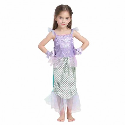 Enchanting Little Mermaid Fantasy Dress For Kids Girls Children's Summer Party Carnival Cosplay Halloween Costume Enchanting Little Mermaid Fantasy Dress For Kids Girls Children's Summer Party Carnival Cosplay Halloween Costume