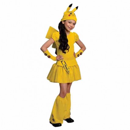Girl Anime Yellow Pikachu Cosplay Dress Kids Halloween Party Costumes Girl Anime Yellow Pikachu Cosplay Dress Kids Halloween Party Costumes