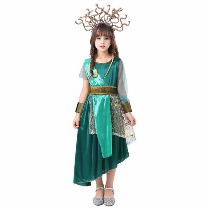 In Stock Now Girl The Gorgon Medusa Ancient Greek Mythological Cosplay Princess Dress Kids Halloween Party Costume In Stock Now Girl The Gorgon Medusa Ancient Greek Mythological Cosplay Princess Dress Kids Halloween Party Costume