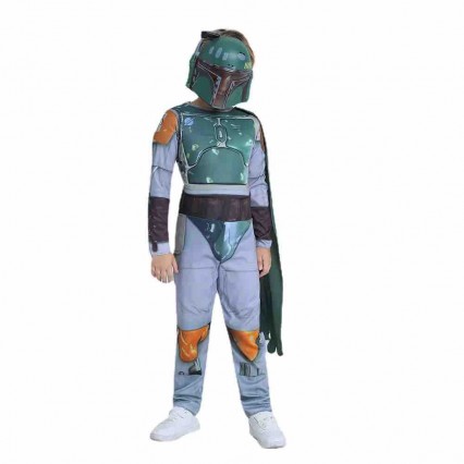 Boy SW Bounty Hunter Boba Fett Cosplay Jumpsuit Kids Halloween Costumes Boy SW Bounty Hunter Boba Fett Cosplay Jumpsuit Kids Halloween Costumes