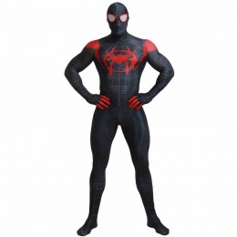 High Quality Adult Kids Black Spiderman Miles Cosplay Halloween Party Zentai Costume  High Quality Adult Kids Black Spiderman Miles Cosplay Halloween Party Zentai Costume