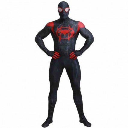 High Quality Adult Kids Black Spiderman Miles Cosplay Halloween Party Zentai Costume High Quality Adult Kids Black Spiderman Miles Cosplay Halloween Party Zentai Costume