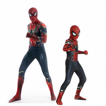 High Quality Adult Kids Superhero Iron Spiderman Cosplay Zentai Halloween Party Costumes High Quality Adult Kids Superhero Iron Spiderman Cosplay Zentai Halloween Party Costumes