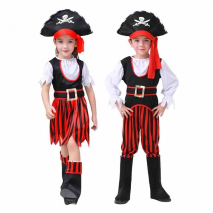 Kids Caribbean Pirate Cosplay Halloween Carnival Party Costume Kids Caribbean Pirate Cosplay Halloween Carnival Party Costume