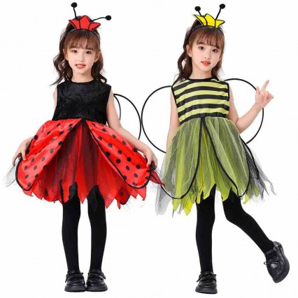 Kids Cute Insect Ladybug Bee Dress Halloween Party Costumes Kids Cute Insect Ladybug Bee Dress Halloween Party Costumes