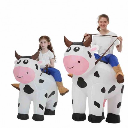 Adult Child Funny Inflatable Riding Cow Animal Blow-up Suit Carnival Halloween Party Costumes Adult Child Funny Inflatable Riding Cow Animal Blow-up Suit Carnival Halloween Party Costumes