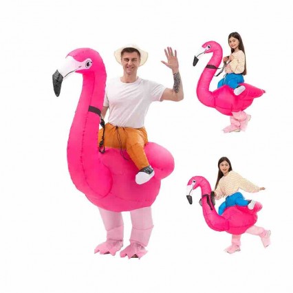 Adult Child Giant Pink Flamingo Cosplay Blow-up Suit Halloween Festival Party Costumes Adult Child Giant Pink Flamingo Cosplay Blow-up Suit Halloween Festival Party Costumes