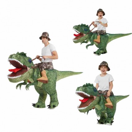 Adult Child Inflatable Jurassic Period Realistic Green Dinosaur T-Rex Cosplay Blow-up Halloween Carnival Party Costume Adult Child Inflatable Jurassic Period Realistic Green Dinosaur T-Rex Cosplay Blow-up Halloween Carnival Party Costume