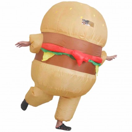 Adult Inflatable Giant Food Hamburger Man Cosplay Blow-up Suit Halloween Carnival Party Costume Adult Inflatable Giant Food Hamburger Man Cosplay Blow-up Suit Halloween Carnival Party Costume