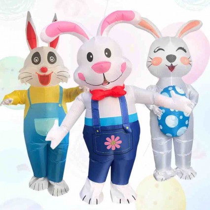 Adult Unisex Inflatable Giant Bunny Rabbit Cosplay Blow-up Full Body Suit Easter Party Costume Adult Unisex Inflatable Giant Bunny Rabbit Cosplay Blow-up Full Body Suit Easter Party Costume