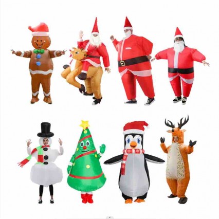 Christmas Inflatable Costumes Gingerbread Man Santa Claus Elk Snowman Tree Penguin Adult Child Halloween Carnival Outdoor Party Christmas Inflatable Costumes Gingerbread Man Santa Claus Elk Snowman Tree Penguin Adult Child Halloween Carnival Outdoor Party