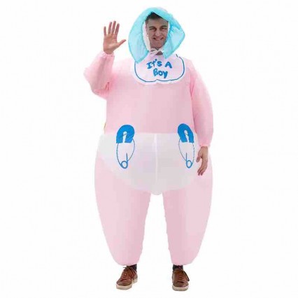 Inflatable Baby Costume for Adult Funny Halloween Blow up Costume Baby Shower Gender Reveal Party Festivities Inflatable Suit Inflatable Baby Costume for Adult Funny Halloween Blow up Costume Baby Shower Gender Reveal Party Festivities Inflatable Suit