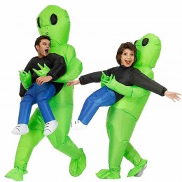Custom Adult Child Inflatable Deep Space Green Alien Blow-up Suit Halloween Carnival Party Costumes Inflatable Costume