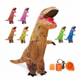 Halloween Adult Inflatable Dinosaur Cartoon Inflate Doll Costume Inflatable Walking Mascot Costume For Stage Props Christmas