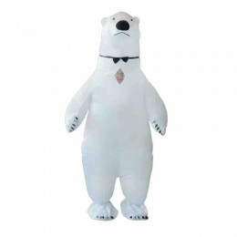 High Quality White Bear Costume Inflatable Customized Animal Party Cosplay Advertising Polar Bear Inflatable Costume For Adults