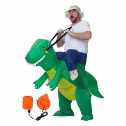 Inflatable Dinosaur T-Rex Air Blow-up Jurassic Party Holiday Halloween Costume Ride on Dinosaur Inflatable Costume for Men Women