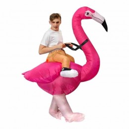 Inflatable Flamingo Costume Adults Funny Halloween Costume Party Dress with Air Blow-up Feature for Fancy Riding Inflatable Suit  Inflatable Flamingo Costume Adults Funny Halloween Costume Party Dress with Air Blow-up Feature for Fancy Riding Inflatable Suit