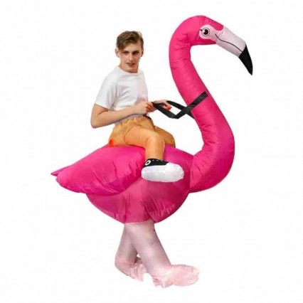 Inflatable Flamingo Costume Adults Funny Halloween Costume Party Dress with Air Blow-up Feature for Fancy Riding Inflatable Suit Inflatable Flamingo Costume Adults Funny Halloween Costume Party Dress with Air Blow-up Feature for Fancy Riding Inflatable Suit
