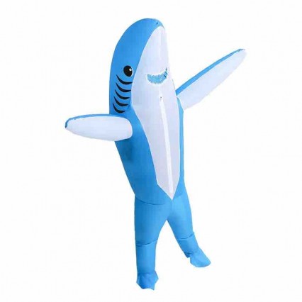 Waterproof Polyester Halloween Costume Funny Full Body Inflatable Blue Pink Shark Mascot Costume Inflatable Suit For Adult Waterproof Polyester Halloween Costume Funny Full Body Inflatable Blue Pink Shark Mascot Costume Inflatable Suit For Adult