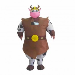Bull Inflatable Suit Deluxe Cow Mascot Costume Funny Air Blow up Suit for Cosplay Party Festival Halloween Inflatable Costume