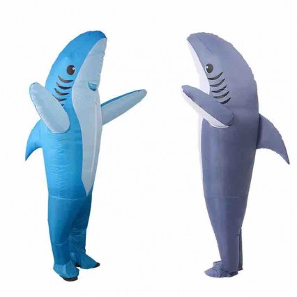 Funny Party Adult Cosplay Blue Shark Fully Body Inflatable Costumes Custom Animal Design Halloween Carnival Mascot Costumes Funny Party Adult Cosplay Blue Shark Fully Body Inflatable Costumes Custom Animal Design Halloween Carnival Mascot Costumes