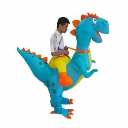 Jurassic Funny Party Halloween Blue Dinosaur Suit Inflatable Walking Dinosaur Costume Waterproof Halloween Inflatable Costume