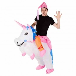 One Size Fit Most Unisex Men And Women Halloween Fancy Dress Full Body Ride on Unicorn Inflatable Costume For Festival Parties
