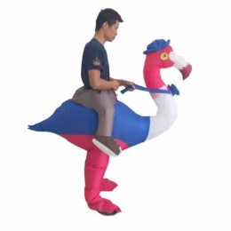 Wholesale Popular Ride On Animal Suit Blow Up Cosplay Costume Inflatable Flamingo Costumes For Halloween Birthday Party Presents