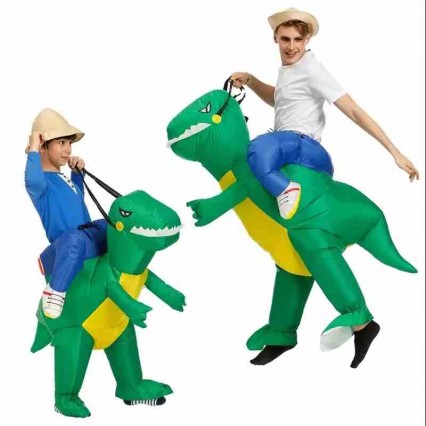 Cartoon Inflatable Animal Suit Inflatable T-Rex Costume Adult Halloween Funny Blow-Up Riding Dinosaur Costume For Dress Up Party Cartoon Inflatable Animal Suit Inflatable T-Rex Costume Adult Halloween Funny Blow-Up Riding Dinosaur Costume For Dress Up Party