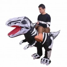 Inflatable Zebra Dinosaur Skeleton Inflatable Suit Adult Dinosaur T Rex Rider Costume for Adult Kid Polyester Halloween Costume