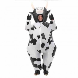 Funny Halloween Fancy Dress Party Mascot Costume Lovely Adult Carnival Cosplay Blow up Suit Polyester Inflatable Cow Costume  Funny Halloween Fancy Dress Party Mascot Costume Lovely Adult Carnival Cosplay Blow up Suit Polyester Inflatable Cow Costume