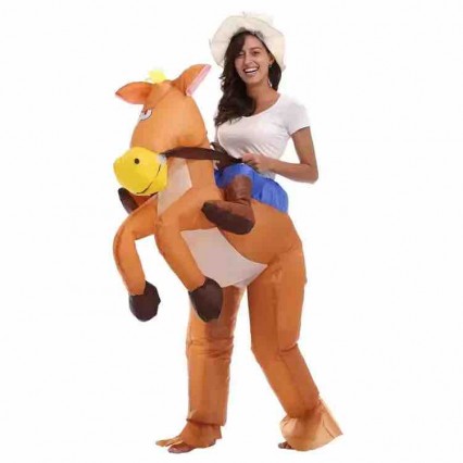 Inflatable Cowboy Costume Adult Western Horse Rider Fancy Dress for Men Women Halloween Party Suit Inflatable Costume Inflatable Cowboy Costume Adult Western Horse Rider Fancy Dress for Men Women Halloween Party Suit Inflatable Costume
