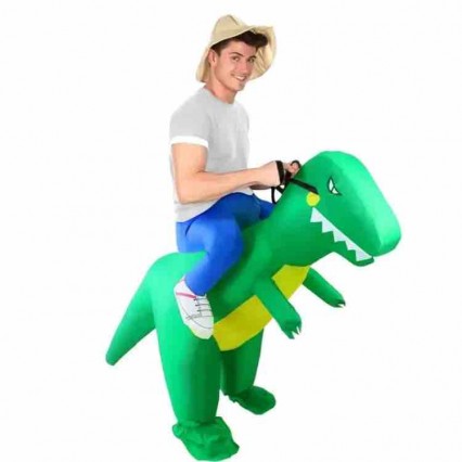 Inflatable Dinosaur Costume Adult Halloween Funny T-rex Blow-Up Riding Dinosaur Suit Inflatable Costume for Dress Up Party Inflatable Dinosaur Costume Adult Halloween Funny T-rex Blow-Up Riding Dinosaur Suit Inflatable Costume for Dress Up Party