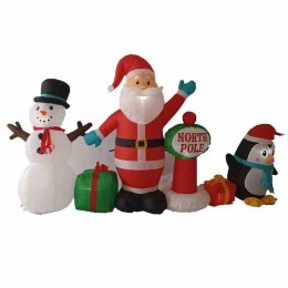 2024 New Custom Outdoor 4ft Christmas Santa Claus Snowman Penguin Cute Christmas Inflatable For Home And Party Decorations  2024 New Custom Outdoor 4ft Christmas Santa Claus Snowman Penguin Cute Christmas Inflatable For Home And Party Decorations