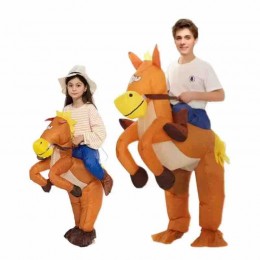 Cheap Wholesale Inflatable Fun Horse Costume with Hat Adults Kids Halloween Blow Up Suit Cartoon Customized Inflatable Costumes  Cheap Wholesale Inflatable Fun Horse Costume with Hat Adults Kids Halloween Blow Up Suit Cartoon Customized Inflatable Costumes