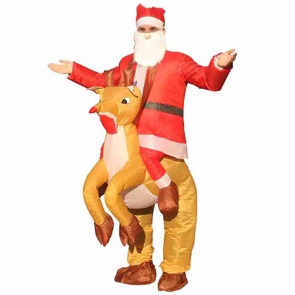 New Outdoor Santa Claus Christmas Decoration Holiday Party Inflatable Costume Christmas Inflatable Santa Claus With Reindeer New Outdoor Santa Claus Christmas Decoration Holiday Party Inflatable Costume Christmas Inflatable Santa Claus With Reindeer