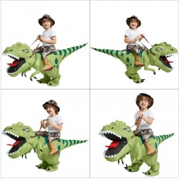 Riding Tyrannosaurus Dinosaur Halloween Party Cosplay Air Blow up Funny Fancy Inflatable Dinosaur Costume for Kids Adults  Riding Tyrannosaurus Dinosaur Halloween Party Cosplay Air Blow up Funny Fancy Inflatable Dinosaur Costume for Kids Adults
