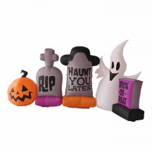 Hot Sale Outdoor Inflatable Halloween Decoration Supplies White Ghost Pumpkin Advertising Halloween Inflatable With LED Lights  Hot Sale Outdoor Inflatable Halloween Decoration Supplies White Ghost Pumpkin Advertising Halloween Inflatable With LED Lights
